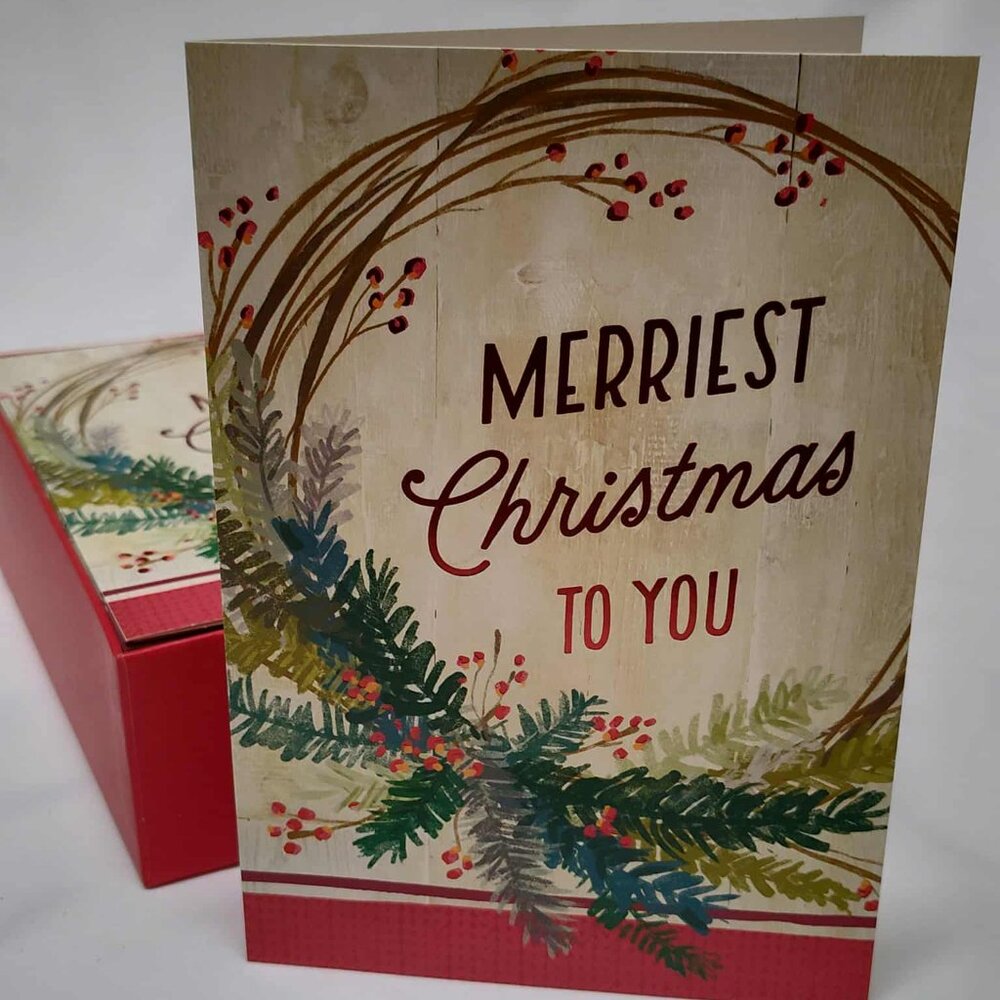Hallmark - 'Merriest Christmas To You' boxed cards - 40 cards & 40 envelopes